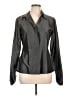 Express 100% Silk Metallic Gray Long Sleeve Silk Top Size 11 - 12 - photo 1