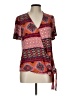 Unbranded Burgundy Short Sleeve Blouse Size L (estimated) - photo 1