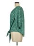 West Kei 100% Polyester Green 3/4 Sleeve Blouse Size L - photo 5