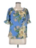 Counterparts Blue Short Sleeve Blouse Size M - photo 1