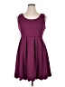 Elle Solid Purple Casual Dress Size 16 - photo 1