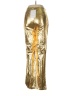 Hosbjerg 100% Polyester Metallic Gold Casual Pants Size 6 - photo 2