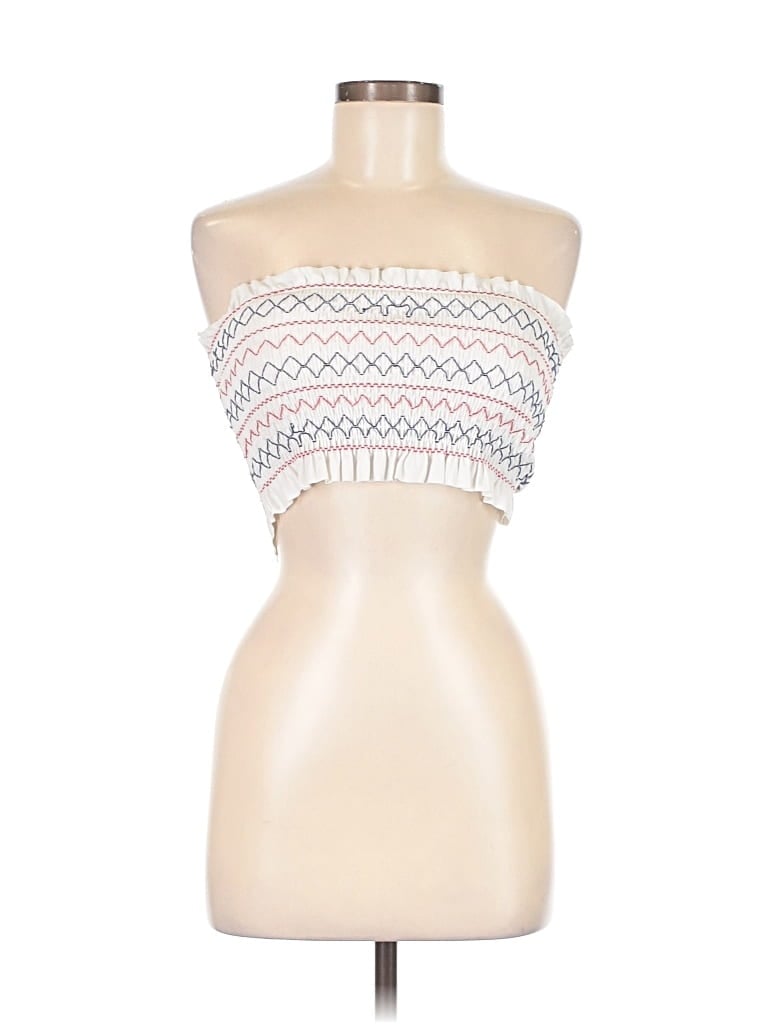 Pre-owned Xhilaration Sleeveless Top White Strapless Neckline Tops