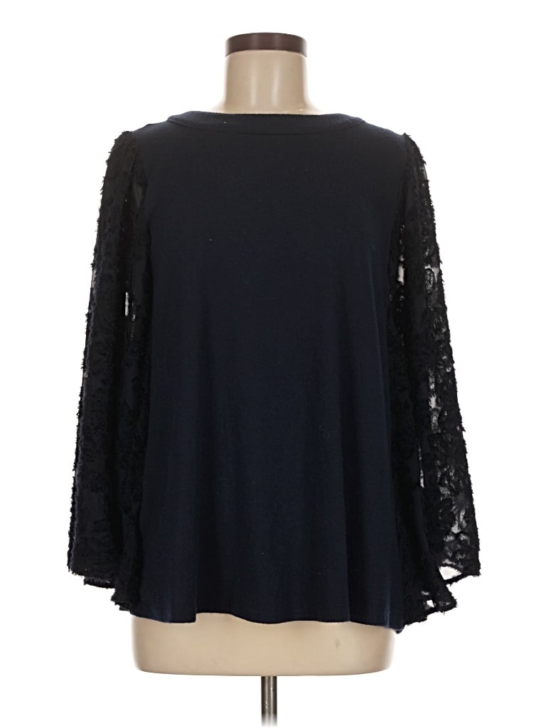 Pre-owned Entro Long Sleeve Top Black Boatneck Tops