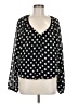 Evereve 100% Polyester Polka Dots Black 3/4 Sleeve Blouse Size M - photo 1