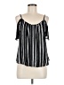 Lush 100% Polyester Stripes Black Sleeveless Blouse Size M - photo 1