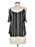 Lush 100% Polyester Stripes Black Sleeveless Blouse Size M - photo 2