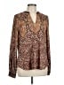 Hale Bob Animal Print Brown Long Sleeve Blouse Size L - photo 1