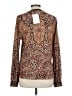 Hale Bob Animal Print Brown Long Sleeve Blouse Size L - photo 2