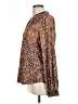 Hale Bob Animal Print Brown Long Sleeve Blouse Size L - photo 5