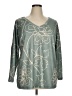 Unbranded 100% Polyester Teal Long Sleeve Blouse Size XL - photo 1