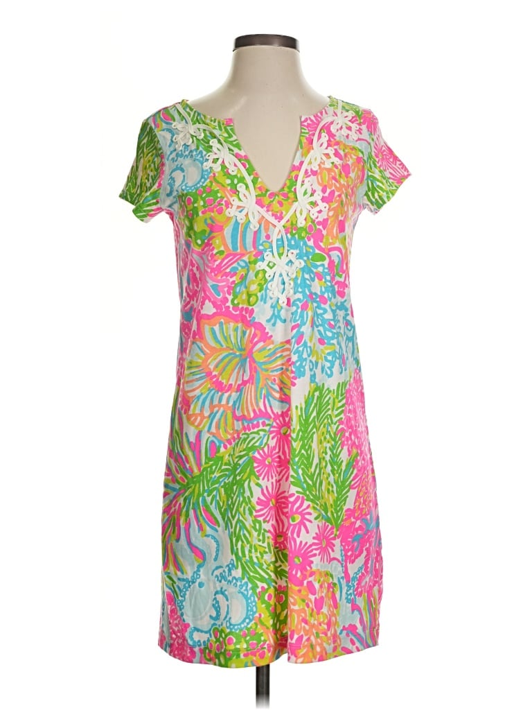 Lilly Pulitzer Casual Dress: Pink Tropical Pattern Dresses - Used - Size Small