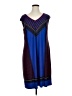 Catherines 100% Polyester Graphic Blue Casual Dress Size 1X - photo 1
