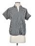 Madewell Checkered-gingham Black Short Sleeve Blouse Size XS - photo 1