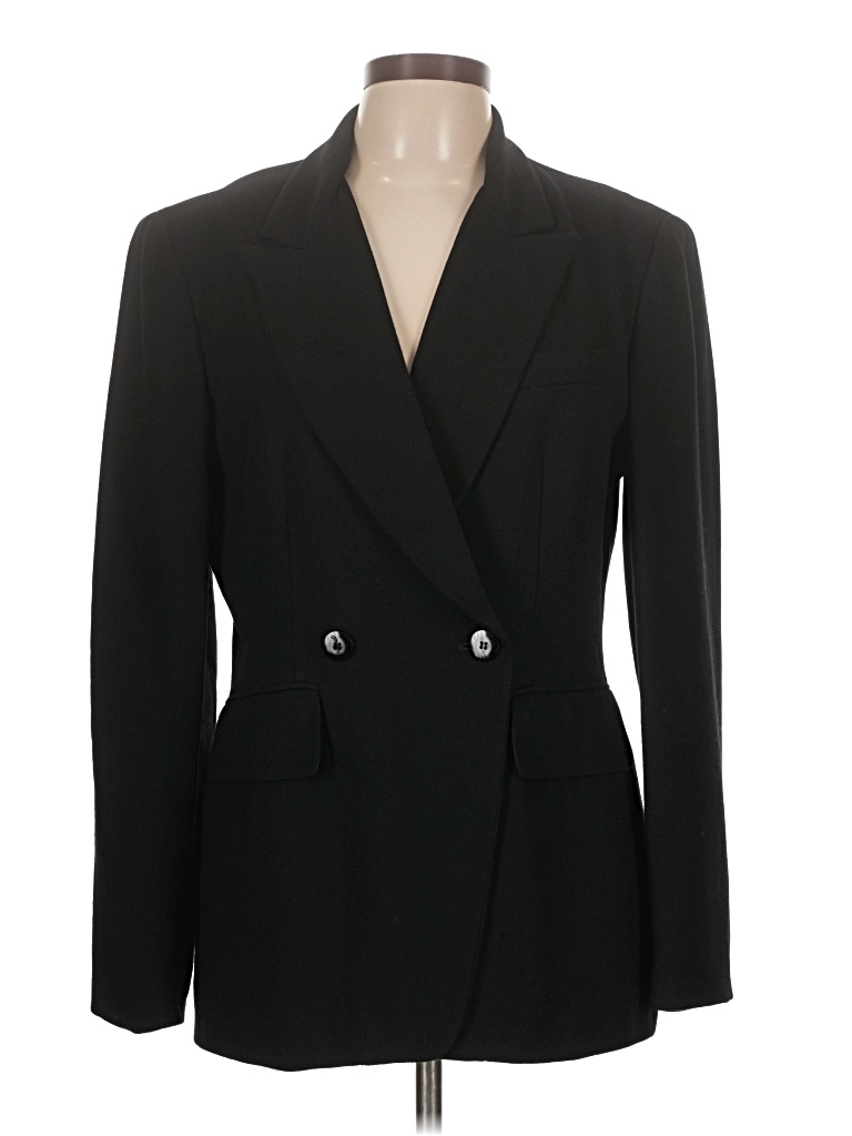 Pre-owned Donna Karan Wool Blazer Jacket In Black