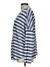 For The Republic 100% Rayon Stripes Blue Long Sleeve Blouse Size L - photo 5