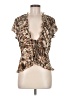 Studio 1940 100% Polyester Brown Short Sleeve Blouse Size M - photo 1