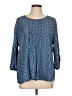 Ruby Rd. 100% Tencel Blue 3/4 Sleeve Blouse Size L - photo 1