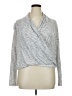 Mesh + Lace Silver Gray Pullover Sweater Size XL - photo 1