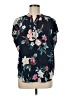 Amour Vert 100% Silk Floral Blue Blouse Size M - photo 1