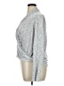 Mesh + Lace Silver Gray Pullover Sweater Size XL - photo 5