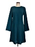 DKNY 100% Polyester Solid Teal Casual Dress Size 12 - photo 1