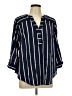 Torrid Stripes Blue 3/4 Sleeve Blouse Size Lg Plus (0) - photo 1