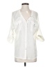 The Limited Ivory 3/4 Sleeve Button-Down Shirt Size S - photo 1