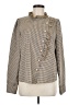 Shein Houndstooth Brown Long Sleeve Blouse Size M - photo 1