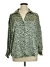 Zara Animal Print Green Long Sleeve Blouse Size XL - photo 1
