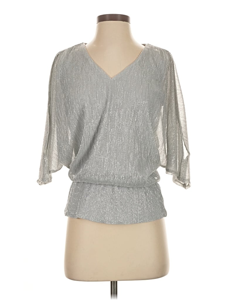 Pre-owned Chaus 3/4 Sleeve T-shirt In Silver