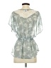 XXI 100% Polyester Silver Short Sleeve Blouse Size S - photo 2