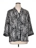Investments 100% Polyester Animal Print Silver 3/4 Sleeve Blouse Size 1X - photo 1