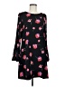 CeCe 100% Polyester Print Black Casual Dress Size 8 - photo 1