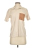 Zara Color Block Tan Short Sleeve Top Size S - photo 1