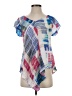 TRYB 100% Silk Blue Short Sleeve Silk Top Size XS - photo 1