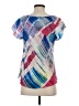 TRYB 100% Silk Blue Short Sleeve Silk Top Size XS - photo 2
