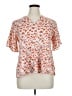 Unbranded 100% Polyester Floral Orange Short Sleeve Blouse Size XL - photo 1
