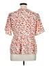 Unbranded 100% Polyester Floral Orange Short Sleeve Blouse Size XL - photo 2