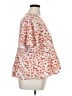 Unbranded 100% Polyester Floral Orange Short Sleeve Blouse Size XL - photo 4