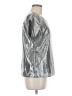 Gianna 100% Polyester Metallic Silver Short Sleeve Top Size M - photo 4