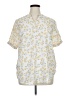 Unbranded 100% Polyester Floral Yellow Short Sleeve Blouse Size XL - photo 1