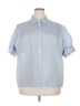 Torrid Blue Short Sleeve Button-Down Shirt Size 2X Plus (2) - photo 1