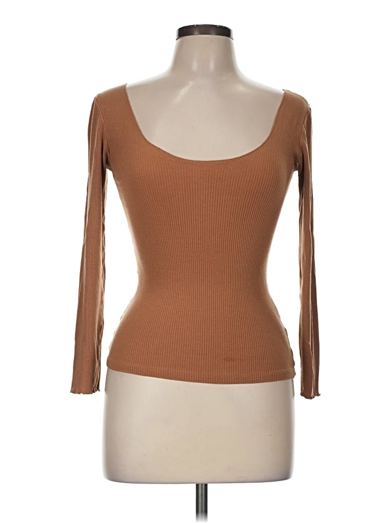 Pre-owned Almina Concept 3/4 Sleeve T-shirt In Brown