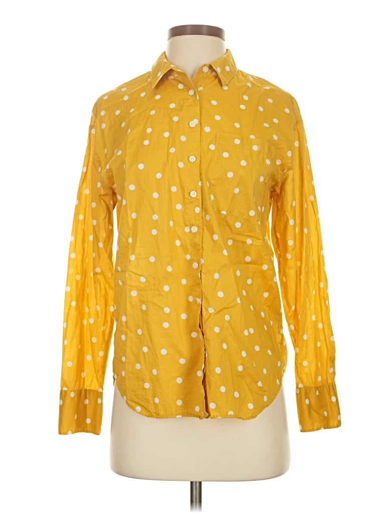 Pre-owned Boden Long Sleeve Button Down Shirt In Yellow