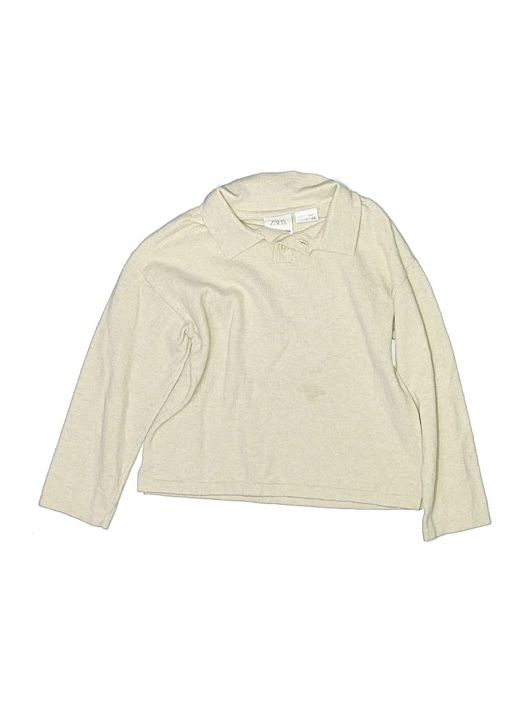 Pre-owned Zara Kids' Long Sleeve Top Ivory Tops