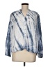 Side Stitch 100% Lyocell Tie-dye Blue Long Sleeve Blouse Size M - photo 1