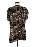 J.t.b. 100% Rayon Animal Print Brown Short Sleeve Blouse Size M - photo 2
