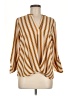 Assorted Brands Stripes Gold Yellow 3/4 Sleeve Blouse Size M - photo 1