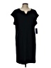 Apt. 9 Solid Black Casual Dress Size L - photo 1